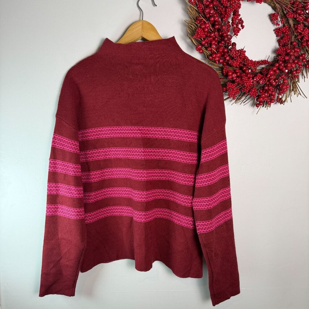 65.Tahari Tunnel Neck Sweater XL - Staight Leg Jean XL Outfit SET Red Denim Blue - Picture 12 of 15
